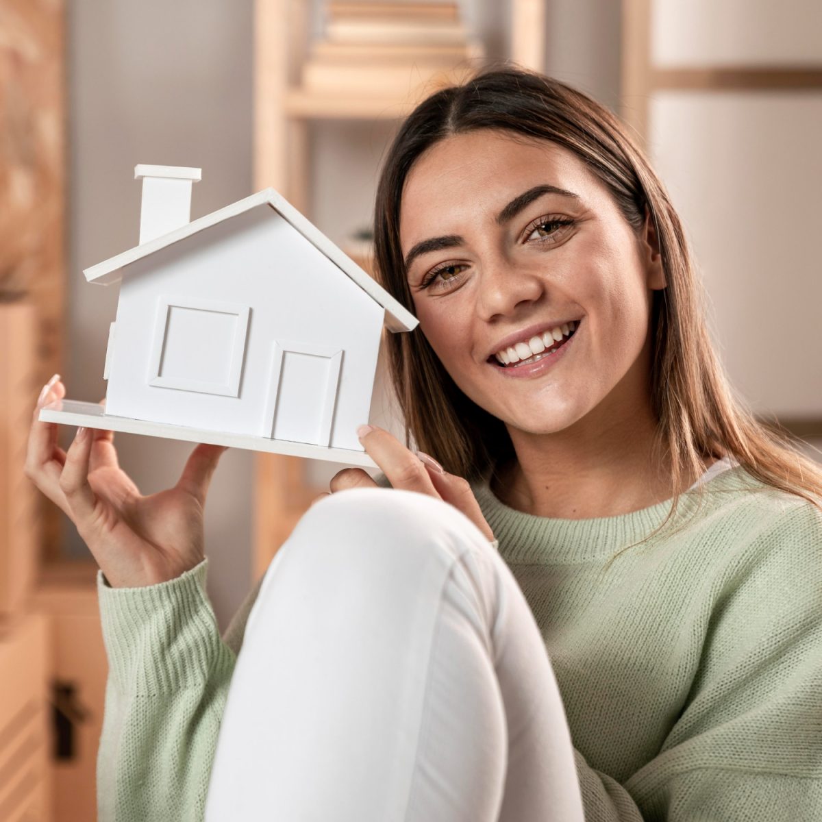 Mulher planejando comprar casa ao ver as Moradias entregues pelo Minha Casa Minha Vida