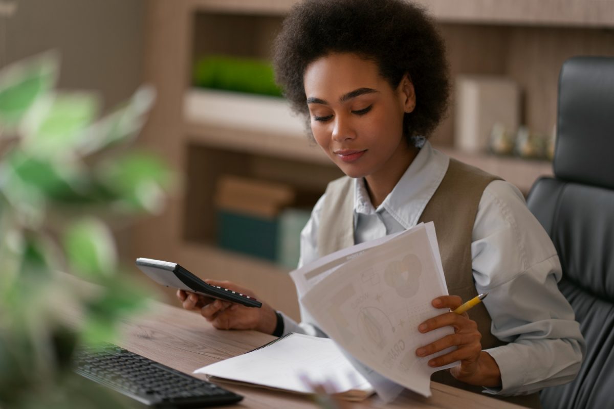 A woman learning how to get a personal loan.