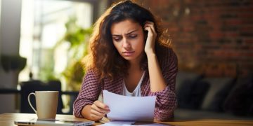Mujer descubriendo cómo salir de las deudas.