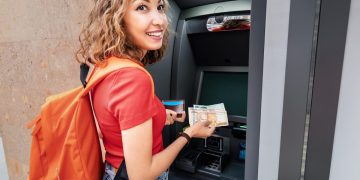 Young woman bank account student