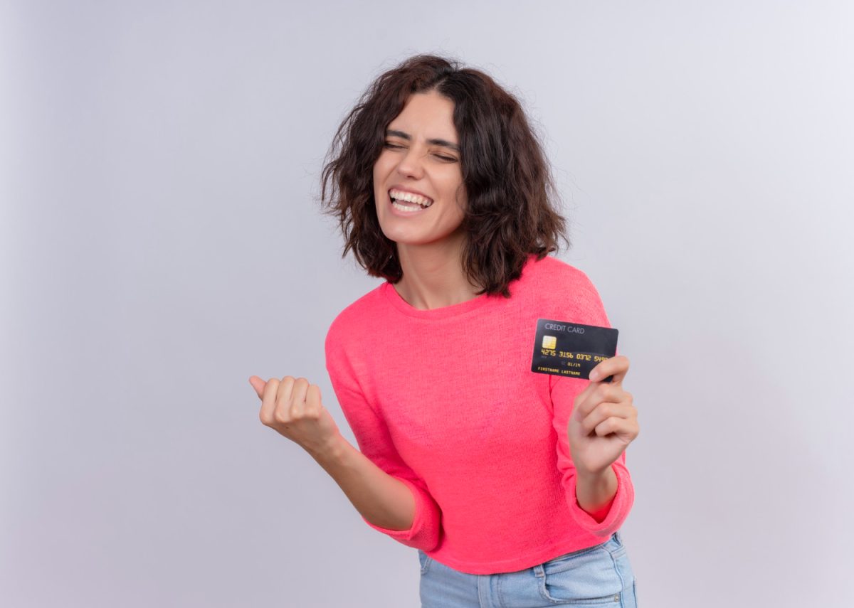 woman getting her first credit card