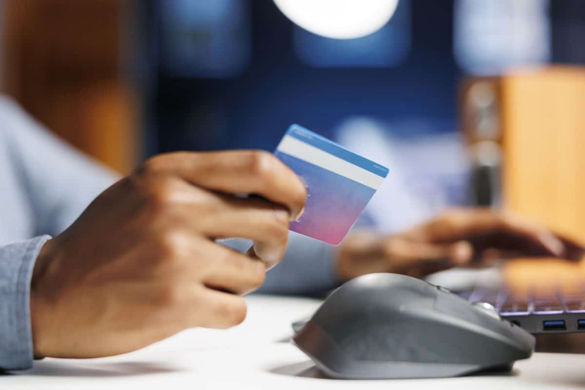 man making a pre-authorized debit
