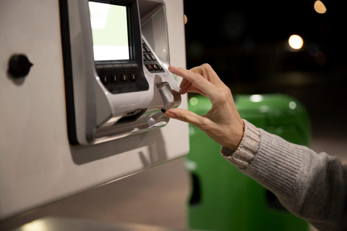 Old Woman makes a Direct deposit