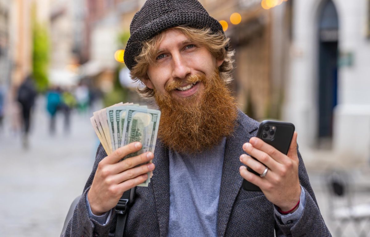 man programming income tax