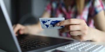 woman using an International Credit Card.