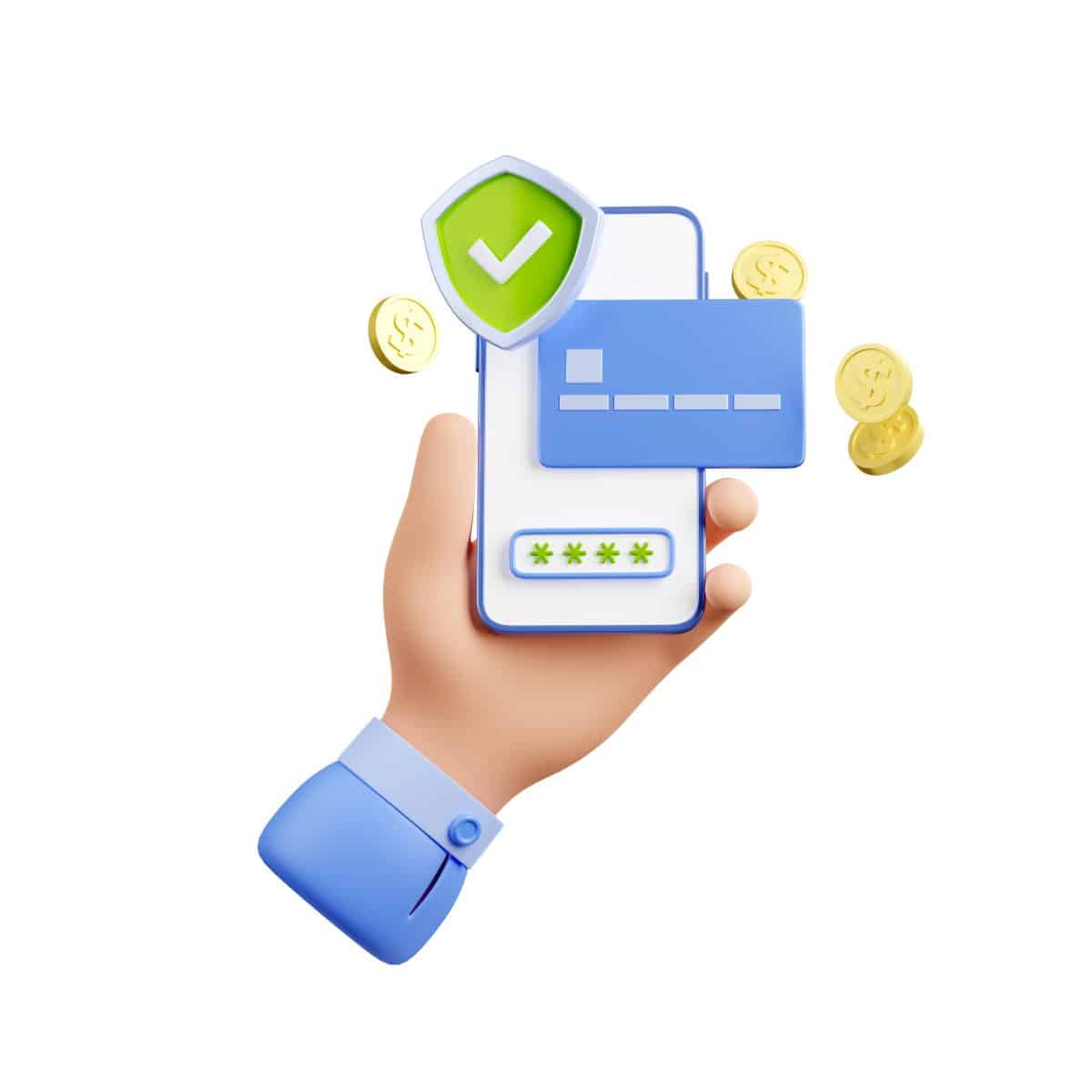 Mão segurando um celular aberto no aplicativo do banco para conferir o Pix automático