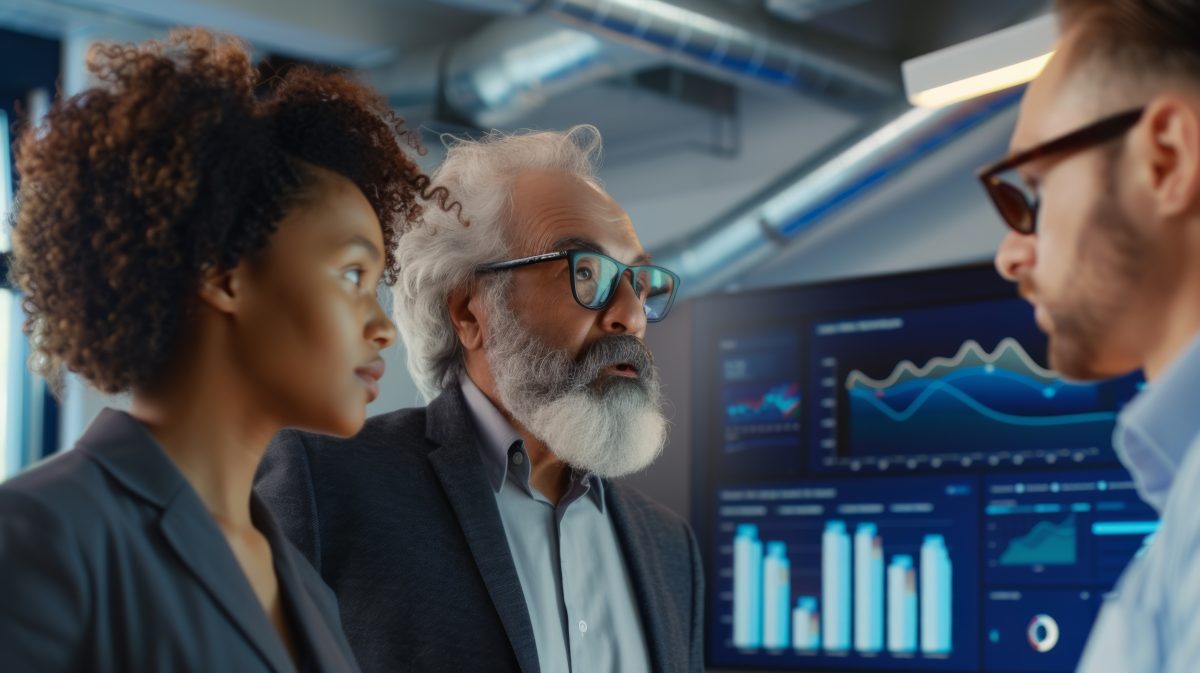 Financial professionals analyzing U.S. macroeconomic indicators and market data